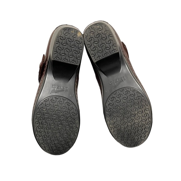 Dansko Tandy Low Heel Clogs Leather Maroon Mary Jane Comfort Womens Euro 39 - Picture 4 of 9